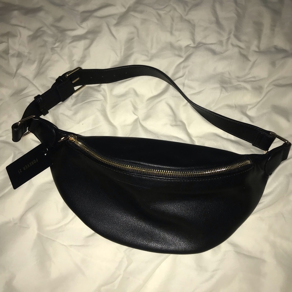 Black pleather Fanny pack